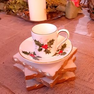 Royal Grafton Fine Bone China  Miniature Holly Berries Pattern Cup & Saucer